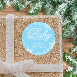 Baby Det är Kallet utanför Pojke Shower Snöflingor Runt Klistermärke<br><div class="desc">Den här designen är i Baby.. Kallet Utombabyduschtema, perfekt för en pojke-dusch under vintern eller julsäsongen! Det finns fler system och versioner av denna utformning från färg, och det finns även samordningsartiklar. Kontakta oss om du behöver den här designen för en specifik produkt! Tack så mycket för att du har...</div>