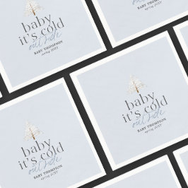 Baby Det är Kallet utanför pojkens blå babyskuva Pappersservett