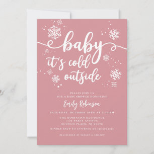 Baby Det är Kallet utanför Rosa Girl Baby Shower Inbjudningar
