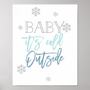 Baby Det är Kallet utanför Silver Glitter Blue Poster
