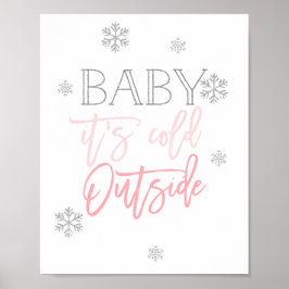Baby Det är Kallet utanför | SILVER GLITTER ROSA Poster