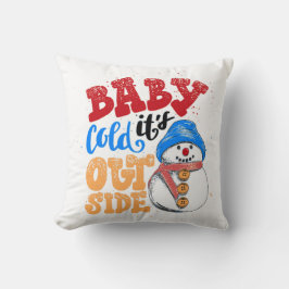 Baby Det är Kallet utanför Snögubbe Kudde