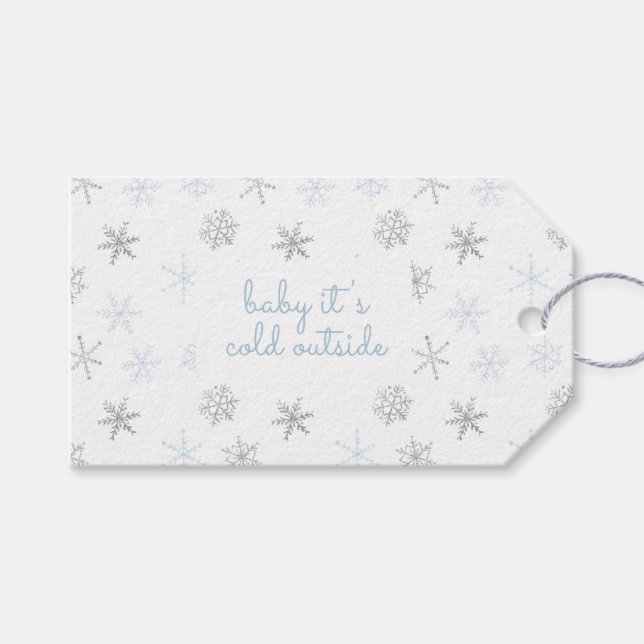 Baby Det är Kallet utanför Snowflake Tack Presentetikett (Framsidan (Horisontell))