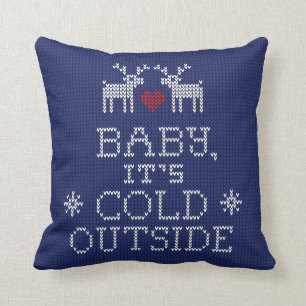 Baby, det är Kallet utanför sötaren Sticka Pillow Kudde