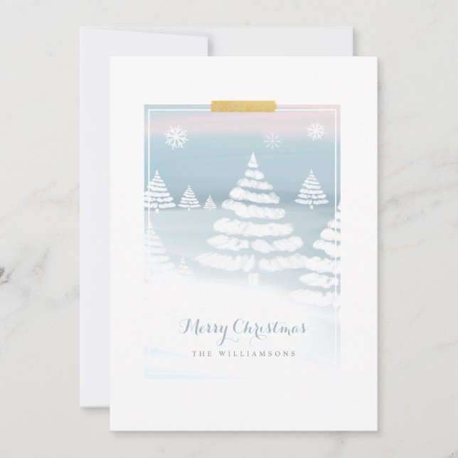 Baby Det är Kallet utanför vinterdagens julscen Julkort (Framsida)