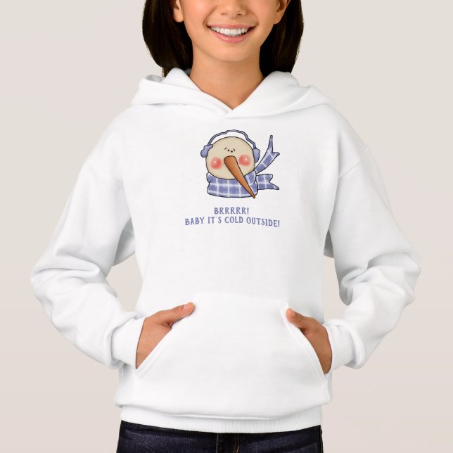 Baby Det är Kallet utanför Whimsical Snögubbe Shir T Shirt (Framsida)