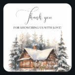 Baby Det är Kallet utanför Winter Snö Tack Fyrkantigt Klistermärke<br><div class="desc">Vinter Baby Shower Collection: Fira din lilla med temat "Baby it's kall out". Denna mysiga uppsättning omfattar inslag,  charmig hjort och en varm hytt i skogen. Winter Snö Baby Det är Kallet utanför Tack Sticker</div>