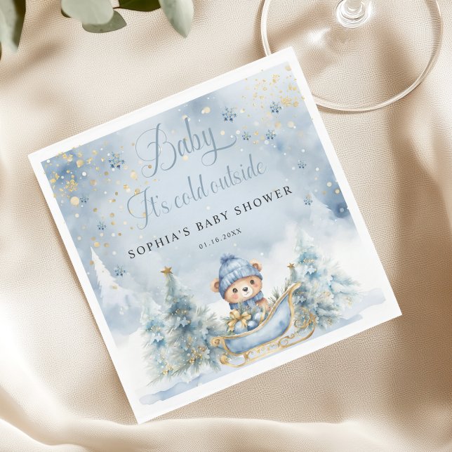 Baby Det är Kallet utanför Woodland Bear Pappersse Pappersservett (Skapare uppladdad)