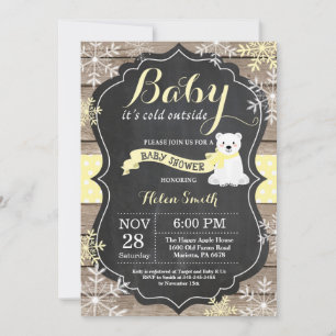 Baby det är kallt ute Björn Baby Shower Inbjudningar