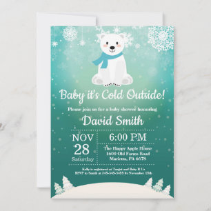 Baby det är kallt ute Björn Baby Shower Inbjudningar
