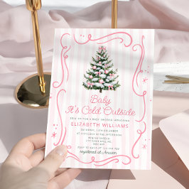 Baby det är kallt ute jul tjej baby shower inbjudningar