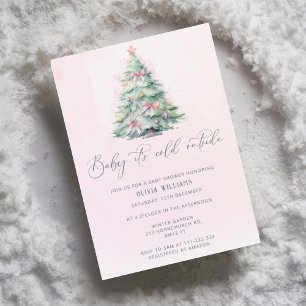 Baby det är kallt ute jul tjej baby shower inbjudningar