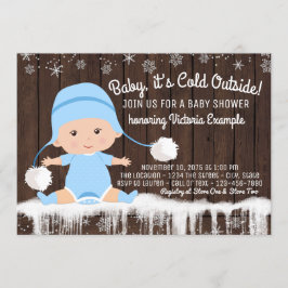Baby det är kallt ute pojke baby shower inbjudan