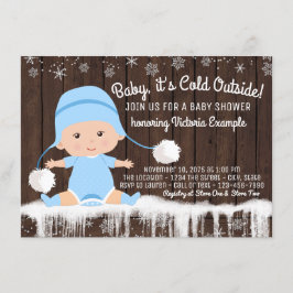 Baby det är kallt ute pojke baby shower inbjudan