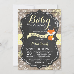 Baby det är kallt ute Rävräv Babyshower Inbjudningar