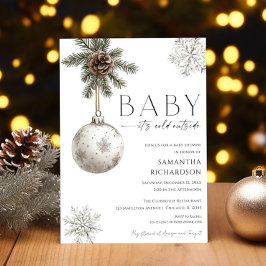 Baby det är kallt ute rustic boho baby shower inbjudningar