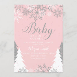 Baby, det är kallt ute snöflinga baby shower inbjudningar