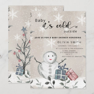 Baby det är kallt ute vinter baby shower inbjudningar