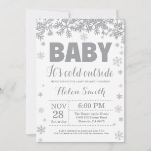 Baby det är kallt ute Vinter Baby Shower Inbjudningar