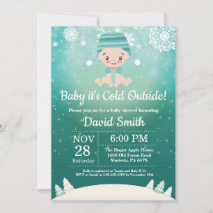 Baby det är kallt ute Vinter Baby Shower Inbjudningar