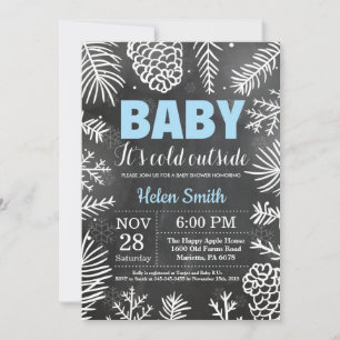 Baby det är kallt ute Vinter Pojke Baby Shower Inbjudningar