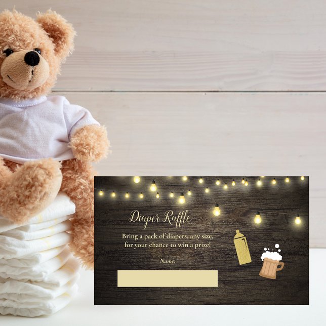 Baby Diaper Raffle Baby Brewing Guld Baby Shower Tilläggskort (Skapare uppladdad)