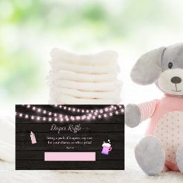 Baby Diaper Raffle Baby Brewing Rosa Baby Shower Tilläggskort