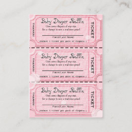 Baby Diaper Raffle Biljett Rosa Tilläggskort