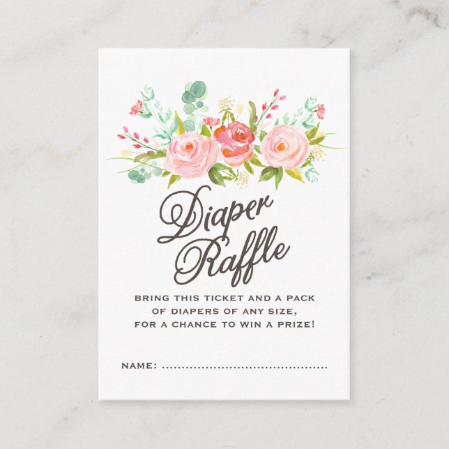 Baby Diaper Raffle Biljett Tilläggskort (Framsida)