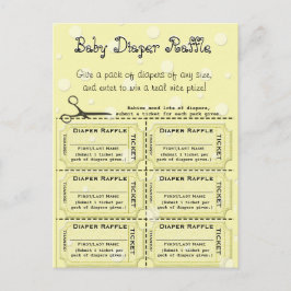 Baby Diaper Raffle Biljett Vykort
