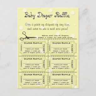 Baby Diaper Raffle Biljett Vykort