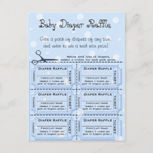 Baby Diaper Raffle Biljett Vykort