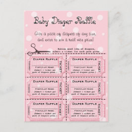 Baby Diaper Raffle Biljett Vykort