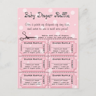 Baby Diaper Raffle Biljett Vykort