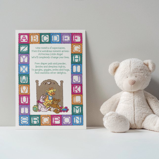 Baby Dikt Kor Stitch Nursery Baby-kort Hälsningskort (Skapare uppladdad)