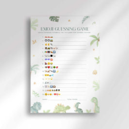 Baby Dino Baby Shower Emoji Gissningslek Inbjudningar