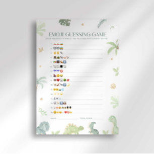 Baby Dino Baby Shower Emoji Gissningslek Inbjudningar
