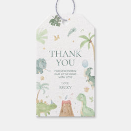 Baby Dino Baby Shower Party Favor Present Taggar Presentetikett