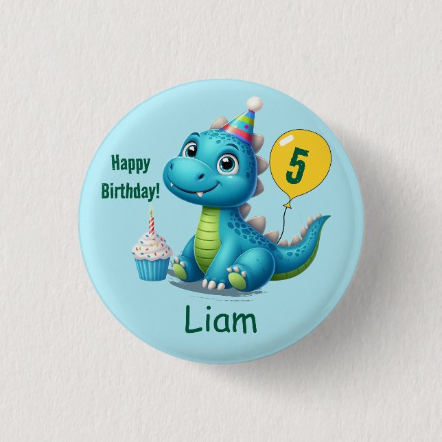 Baby Dino Birthday Button! Knapp (Framsida)