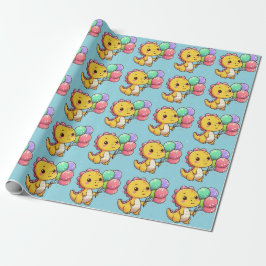 Baby Dino Birthday Gift Wrap Presentpapper