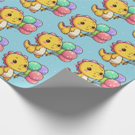 Baby Dino Birthday Gift Wrap Presentpapper