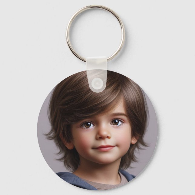 Baby Dino Birthday Photo Keychain! Nyckelring (Framsida)