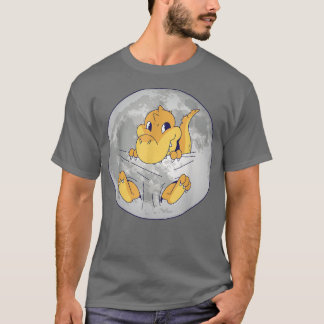 Baby Dino Dinosaur in Space Måne T-Shirt