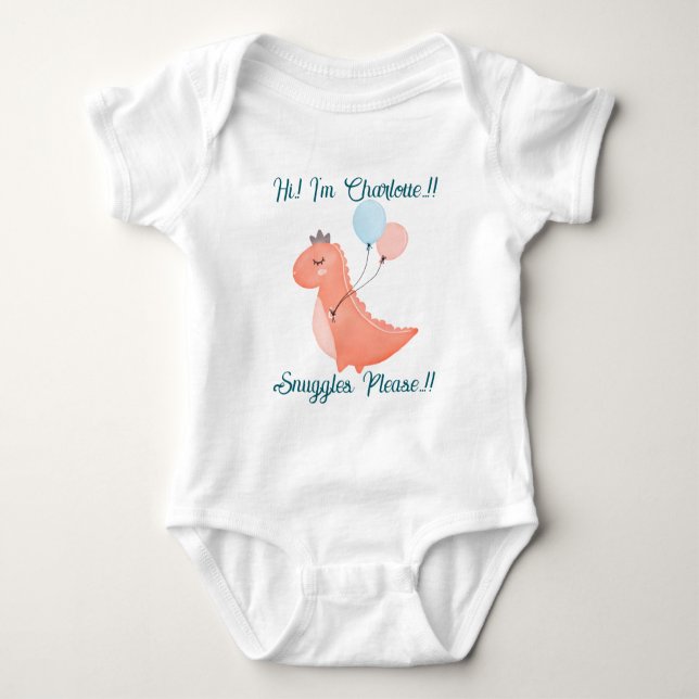 Baby Dino Födelsedagsfest T Shirt (Framsida)