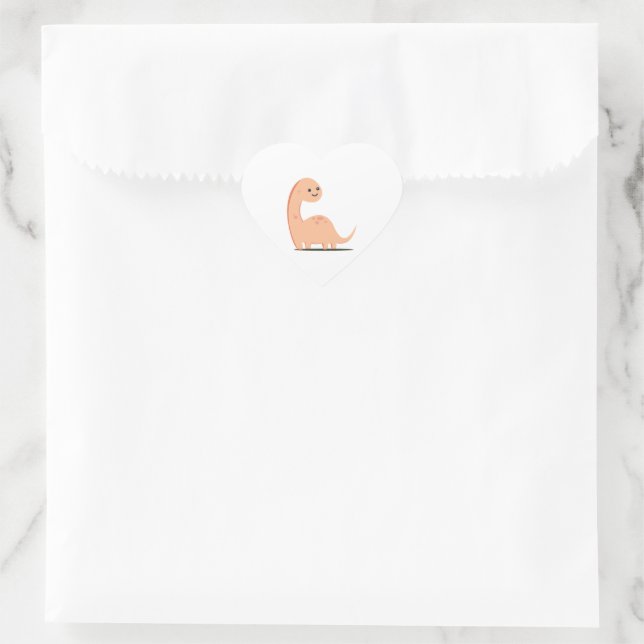 Baby Dino Hjärtformat Klistermärke (Väska)