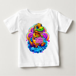 Baby Dino Hugger en hjärtpil på ett moln T Shirt