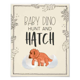 Baby Dino-jakt och kläckning Dinosaurie födelsedag Fototryck
