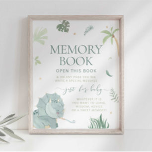 Baby Dino Memory Bok Sign Poster