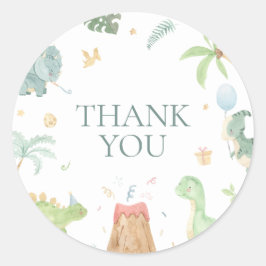 Baby Dino Tack Sticker Runt Klistermärke