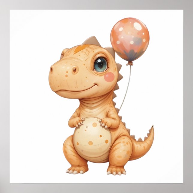 Baby Dino Wall Art - Nursery decor Poster (Framsidan)